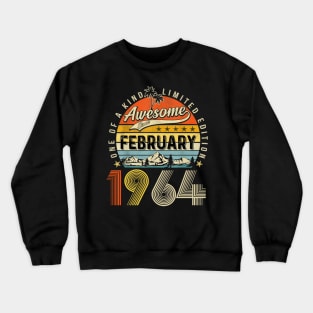 Awesome Since February 1964 Vintage 59th Birthday Crewneck Sweatshirt